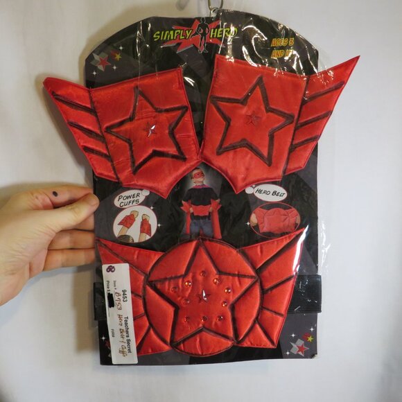 superhero costume accessory belt and two cuffs new in package halloween dress up - Picture 1 of 10